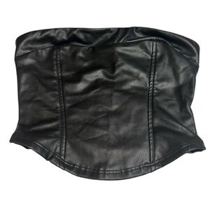 Altar'd State Black Sleeveless Bustier Crop Top